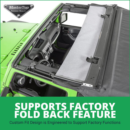 MASTERTOP 15101335 MasterTop Fabric Only Soft Top - Fits Jeep Wrangler JK 2-Door 2007-2012 - Jeep Wrangler Soft Top 2 Door Jeep Wrangler JK Soft Top 2 Door Jeep JK Soft Top 2 Door (Fabric Only, Black Diamond)