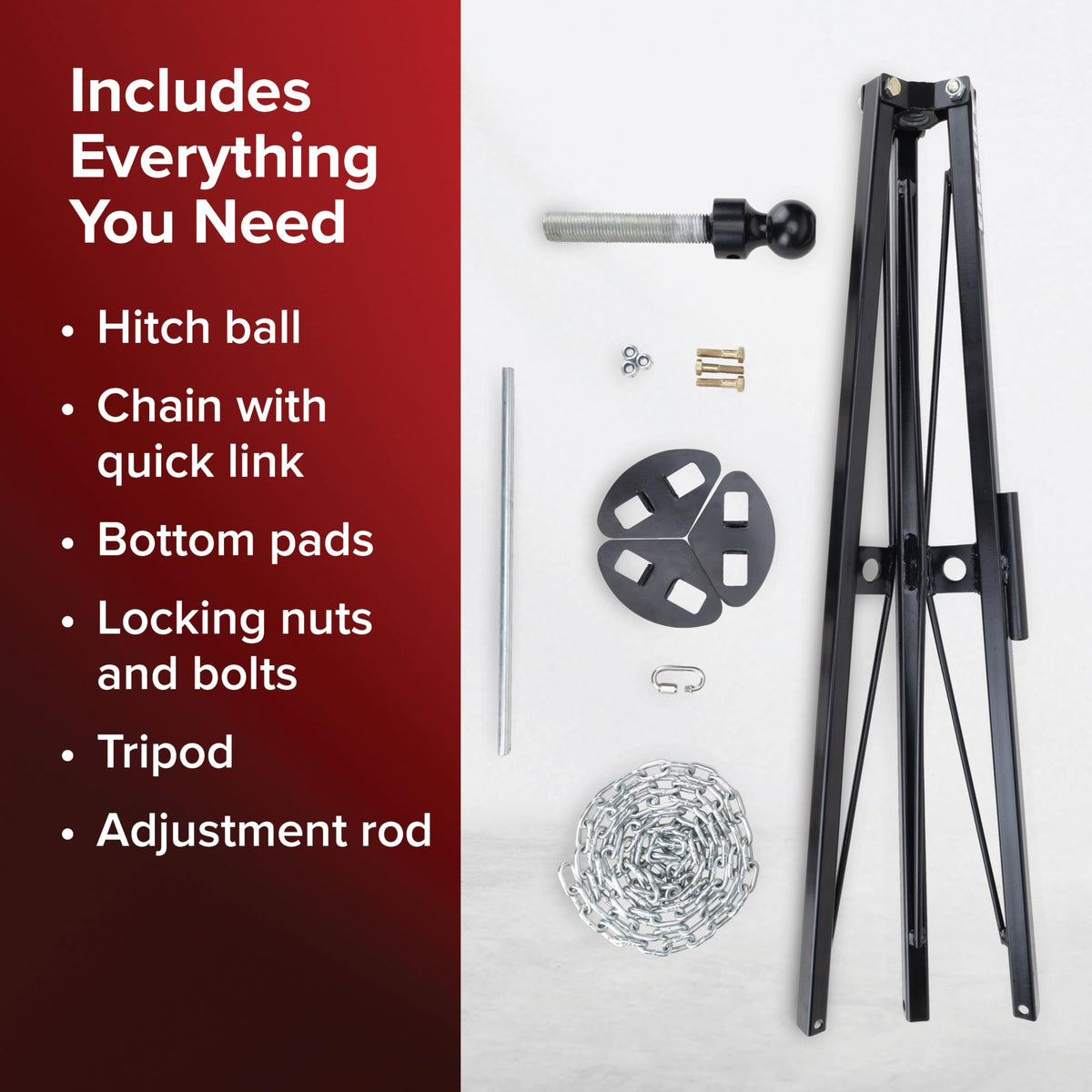 CAMCO 48850 Camco Eaz-Lift Camper & RV Gooseneck Stabilizer Tripod Jack