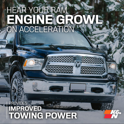 K&N FILTER 30-1578 K&N Cold Air Intake System: Dry-Flow Air Filter, Increase Performance & Towing: Compatible with 2019-2024 RAM 1500, 30-1578