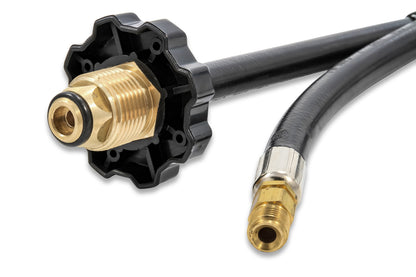 CAMCO 59033 Camco Olympian 5-Foot RV Propane Supply Hose - Built-In Excess Flow Protection - Connects Motorhome to 20/30 lb Propane Tank - Soft-Nose POL x 1/4-Inch Inverted Flare (59033)