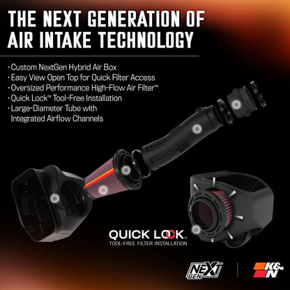 K&N FILTER 50-1565 K&N NextGen Cold Air Intake System: High-Flow Cotton Filter: Compatible with 2025 RAM 1500 RHO; 50-1565