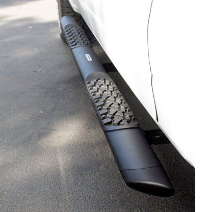 GO RHINO V3443580T Go Rhino V3443580T V-Series V3 Aluminum Side Steps w Mounting Brackets Kit - TextBlack - Double Cab for Toyota 22-24 Tundra (Extended Cab Pickup)