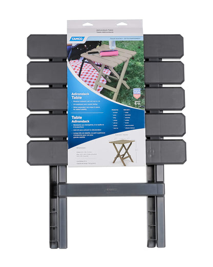 CAMCO 51885 Camco 51885 Large Adirondack Portable Outdoor Furniture Folding Table, Charcoal