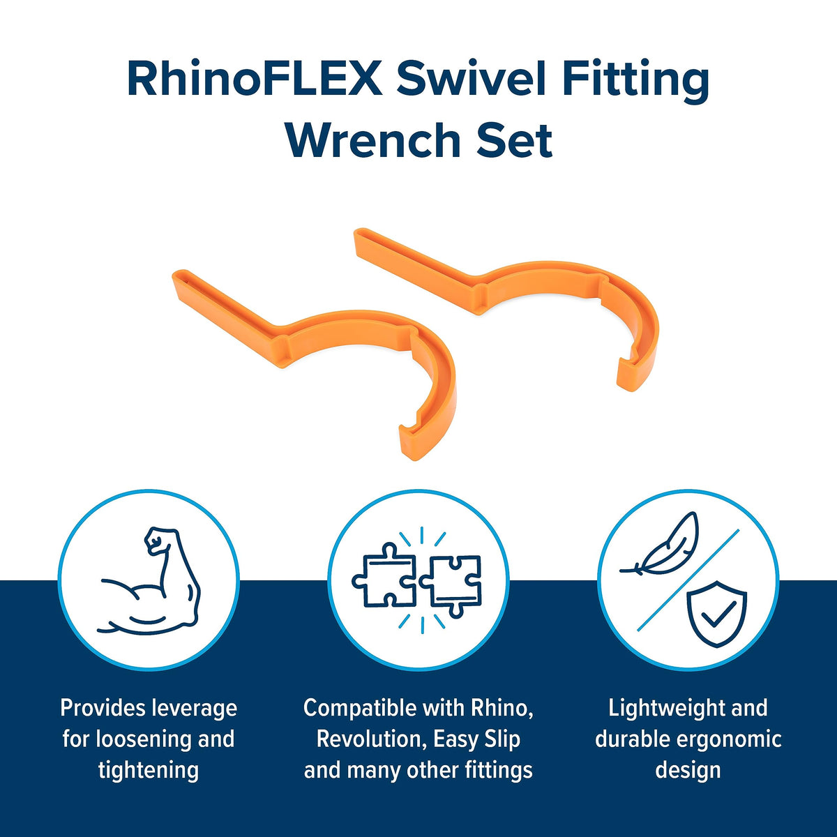CAMCO 39758 Camco RhinoFLEX RV Sewer Hose Wrenches, 2-Pack, Orange