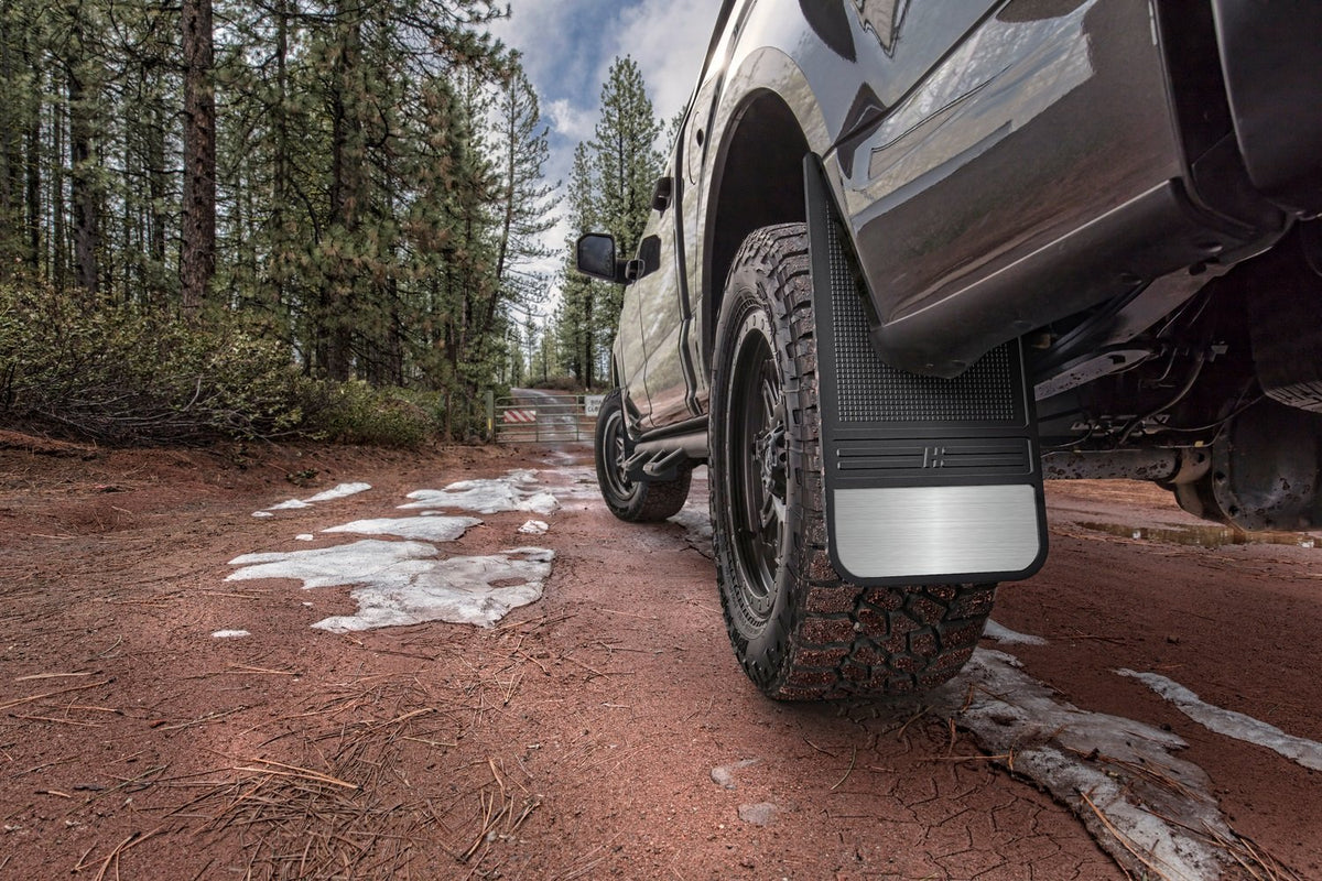Husky Liners 55001 Husky Liners Universal Muddog Mud Flaps – Rubber Front Mud Flaps - 12" w/Weight - Black – 55001