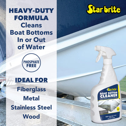 STAR BRITE 092200 STAR BRITE Heavy Duty Boat Bottom Cleaner - Remove Tough Deposits, Scum Lines & Rust Stains Quickly & Easily from Boat Hull - Ideal for Fiberglass, Wood, Iron & Painted Surfaces