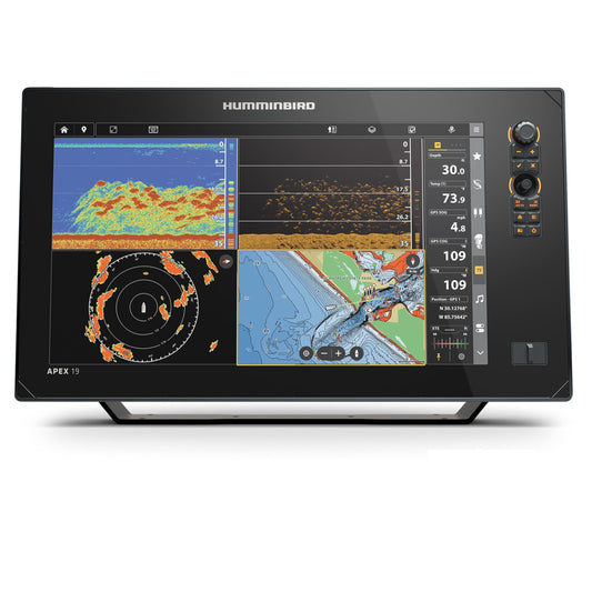 HUMMINBIRD 411240-1VXCHO Humminbird APEX 19 VX CHO GPS Fish Finder with LakeMaster and CoastMaster VX Maps and MEGA Side Imaging+ (Control Head Only)