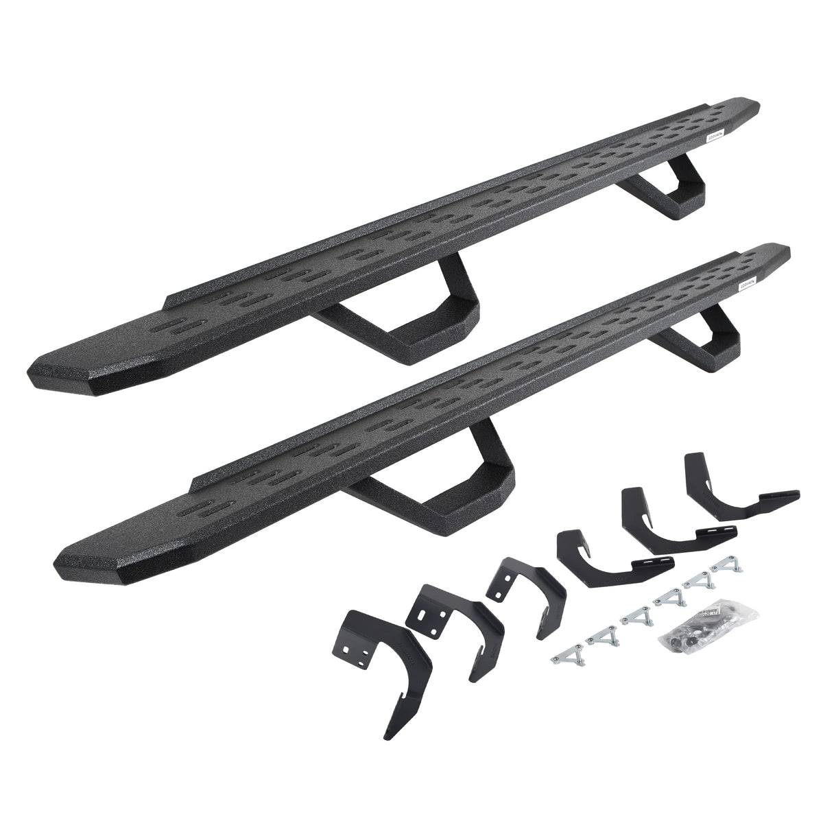 GO RHINO 6962068720T Go Rhino RB30 Running Boards, Brackets, & 2 Pair of Drop Steps | Galvanized Steel, Protective Bedliner Coating | 6962068720T | Fits 2019-2023 RAM 1500 Classic Crew Cab & 2015-2018 RAM 1500 Crew Cab