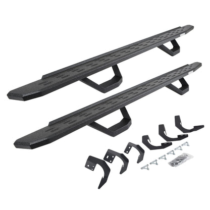 GO RHINO 6962068720T Go Rhino RB30 Running Boards, Brackets, & 2 Pair of Drop Steps | Galvanized Steel, Protective Bedliner Coating | 6962068720T | Fits 2019-2023 RAM 1500 Classic Crew Cab & 2015-2018 RAM 1500 Crew Cab
