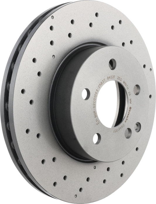 BREMBO 09A61351C02 Brembo 09.A613.51 UV Coated vented drilled Front Brake Rotor MERCEDES-BENZ/MERCEDES-BENZ (BBDC) OE# A2044212812