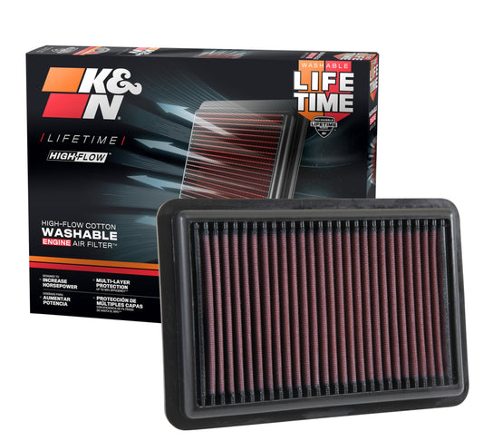 K&N FILTER 33-5050 K&N High-Flow Original Lifetime Engine Air Filter: Increase Power: Washable: Compatible with 2017-2026 HYUNDIA/KIA: Elantra, I30, Kona, Veloster, Cerato, Forte, ProCeed, Seltos, Soul, Xceed, 33-5050