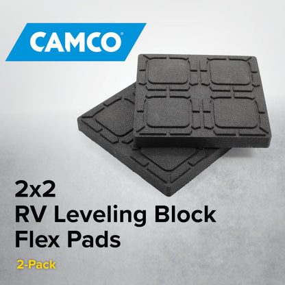 CAMCO 44600 Camco Universal RV Flex Pads for Leveling Blocks - Prevents RV Jacks & Stabilizers from Sinking Into Soft Ground - RV Leveling Made Easy - Blocks Measure 8 1/2" x 8 1/2" (44600)