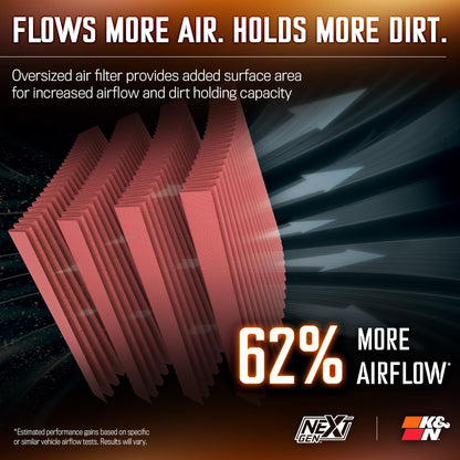 K&N FILTER 50-1564 K&N NextGen Cold Air Intake System: High-Flow Cotton Filter: Compatible with 2013-2024 RAM 1500, 1500 Classic; 50-1564