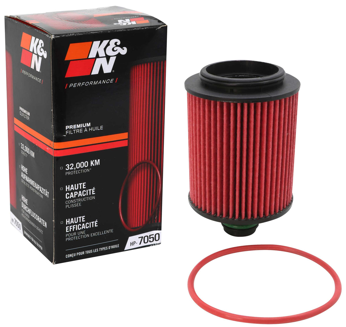 K&N FILTER HP-7050 K&N Premium Oil Filter: 20,000 Mile Engine Protection, High Capacity/High Efficiency: Compatible with 2006-2020 Alfa Romeo/Chrysler/Fiat/Ford: (See Product Description for Select Models) HP-7050
