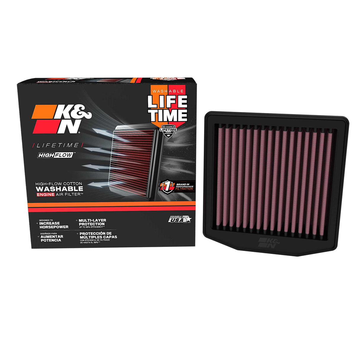 K&N BM-1325 Engine Air Filter: High Performance, Powersport