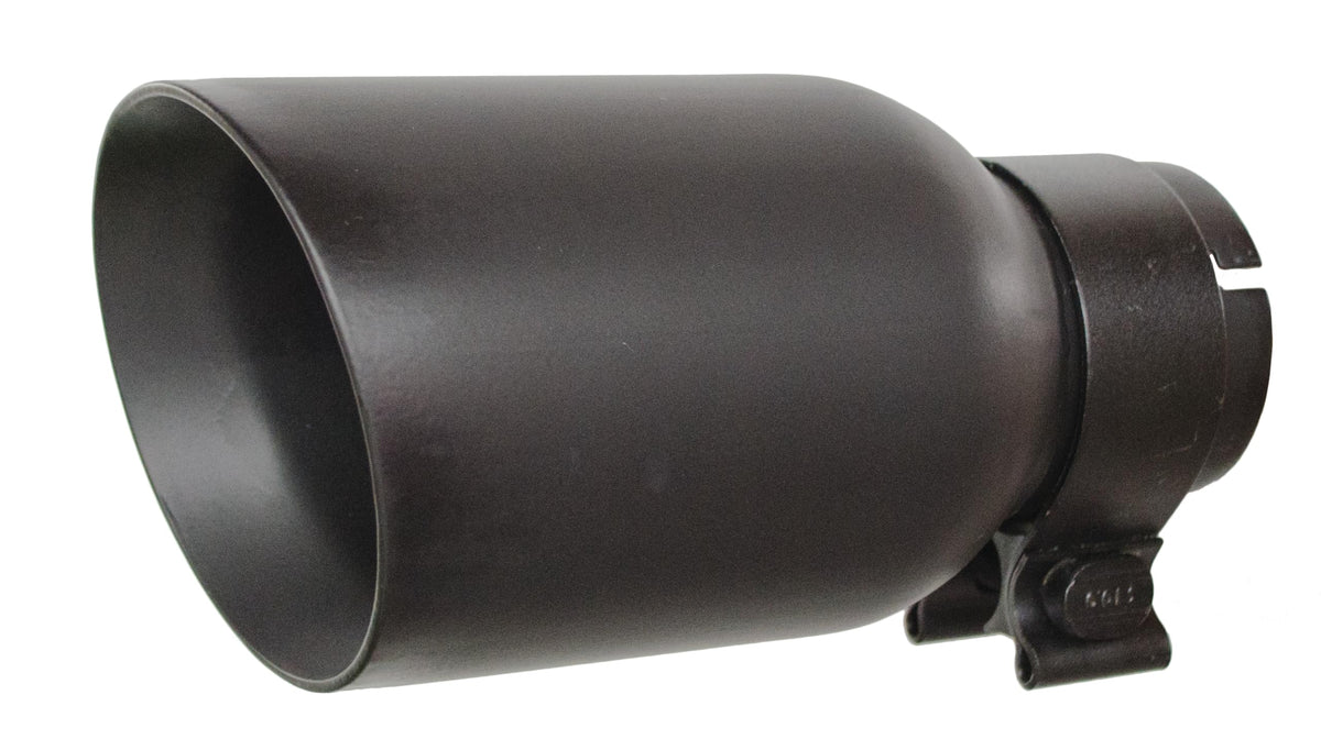 GO RHINO GRT21248FB Go Rhino GRT21248FB 8" Textured Black Powder Coated Stainless Steel Exhaust Tip - 2.5" ID, 4"OD