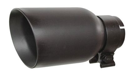 GO RHINO GRT21248FB Go Rhino GRT21248FB 8" Textured Black Powder Coated Stainless Steel Exhaust Tip - 2.5" ID, 4"OD