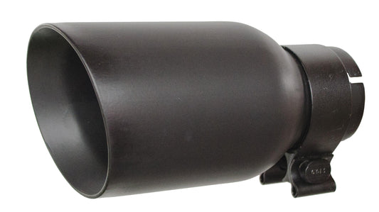 GO RHINO GRT21248FB Go Rhino GRT21248FB 8" Textured Black Powder Coated Stainless Steel Exhaust Tip - 2.5" ID, 4"OD