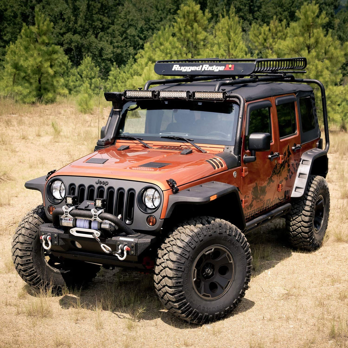 RUGGED RIDGE 11640.10 Rugged Ridge | Hurricane Flat Fender Flare Kit | 11640.10 | Fits 2007-2018 Jeep Wrangler JK