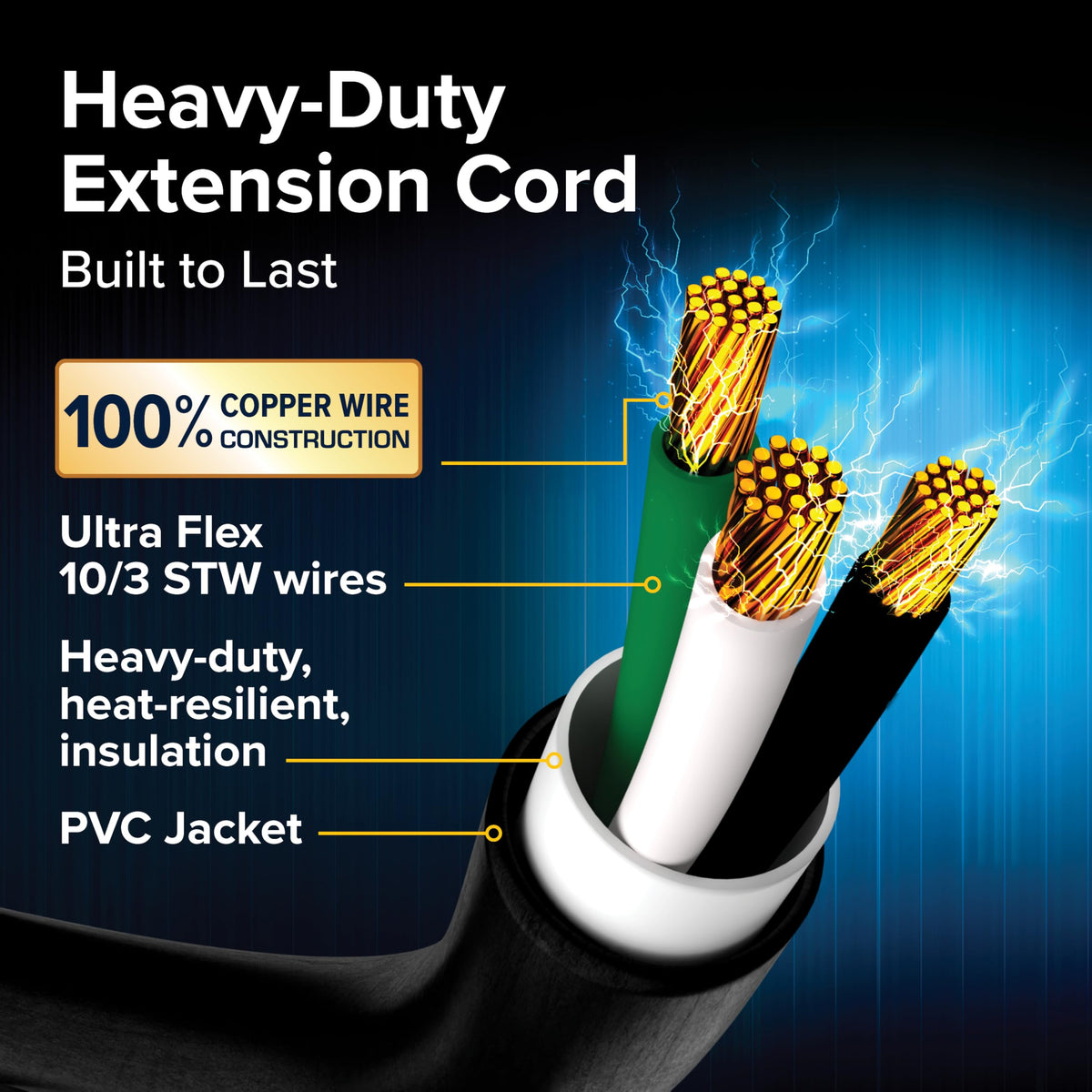 CAMCO 55197 Camco PowerGrip 50-Ft 30-Amp Camper/RV Extension Cord - Standard Connectors