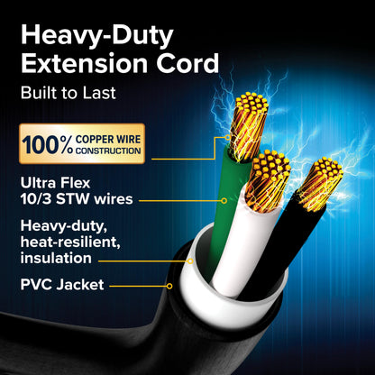 CAMCO 55197 Camco PowerGrip 50-Ft 30-Amp Camper/RV Extension Cord - Standard Connectors