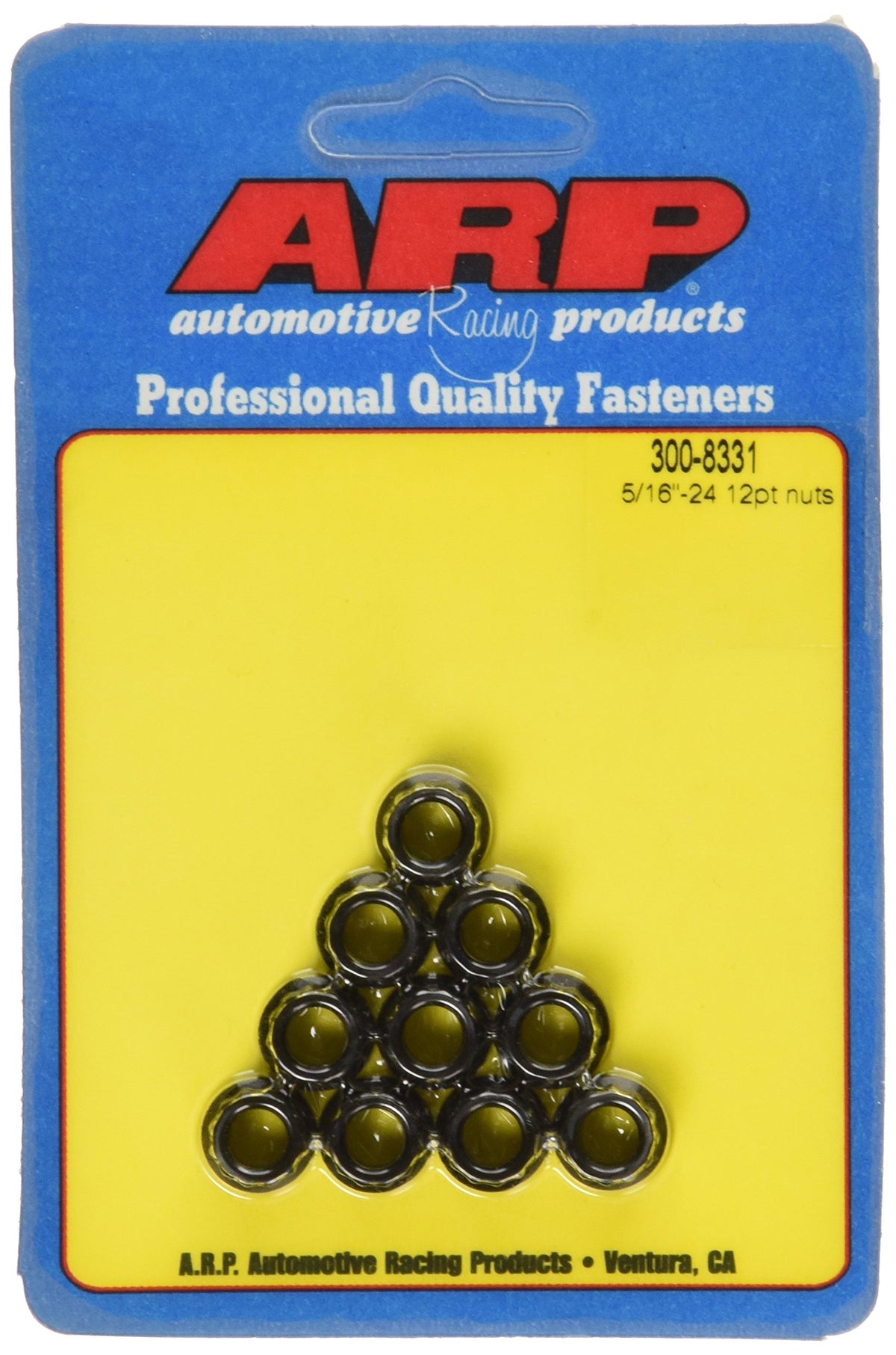 ARP 300-8331 ARP 3008331 Stainless Steel 12-Point Nuts, Package Of 10, With 5/16 - 24 Thread Size And 3/8 Socket Size