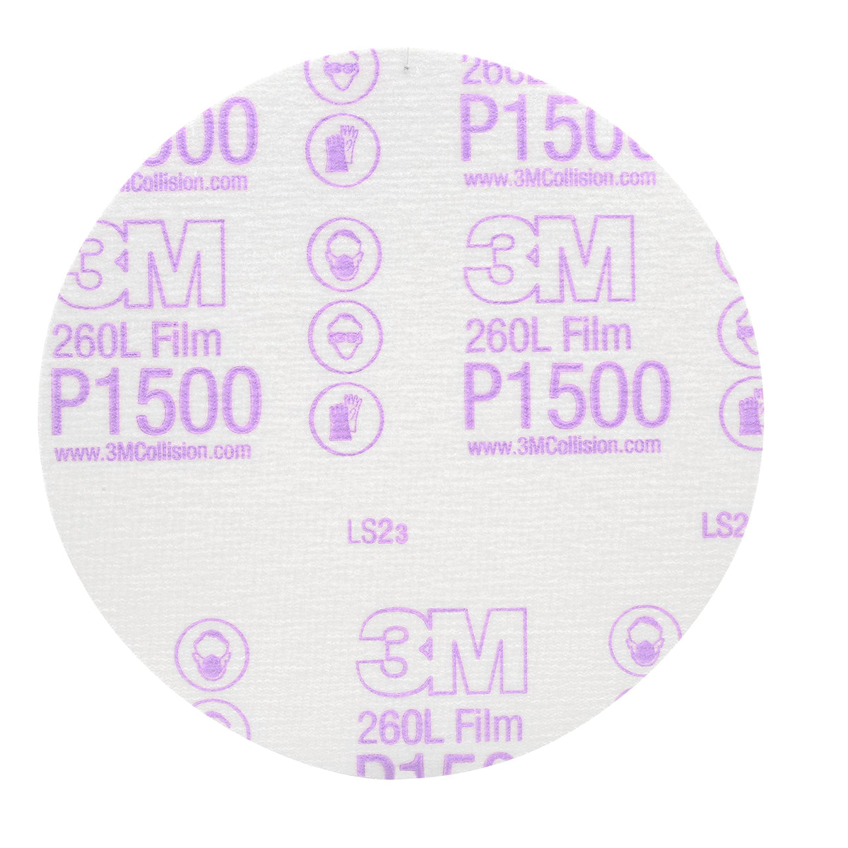 3M 00950 3M Hookit Finishing Film Abrasive Disc, 260L, 00950, 6 in, P1500