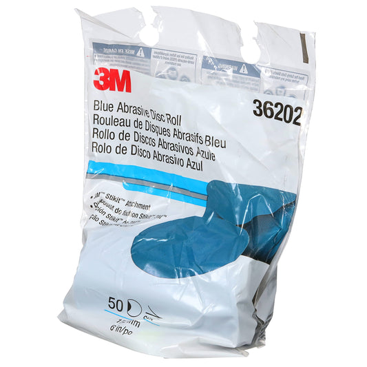 3M 36202 3M Stikit Blue Abrasive Disc Roll, 321U, 36202, 6 in, 80+ Grade, No Hole