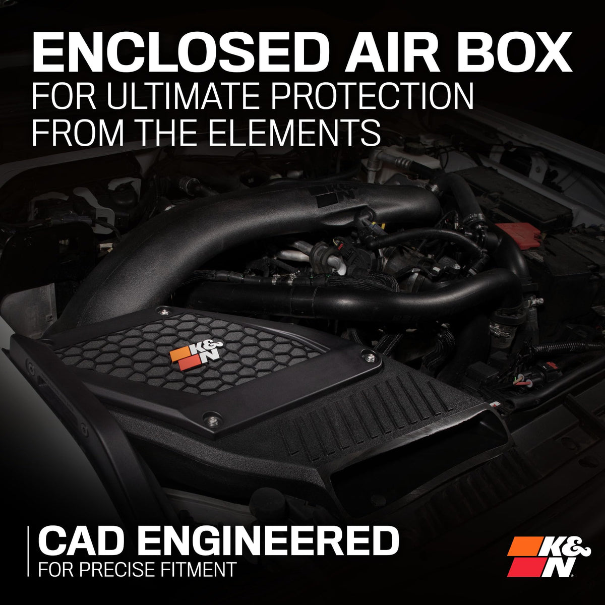 K&N FILTER 63-1147 K&N Cold Air Intake System: High-Flow Air Filter, 63-1147