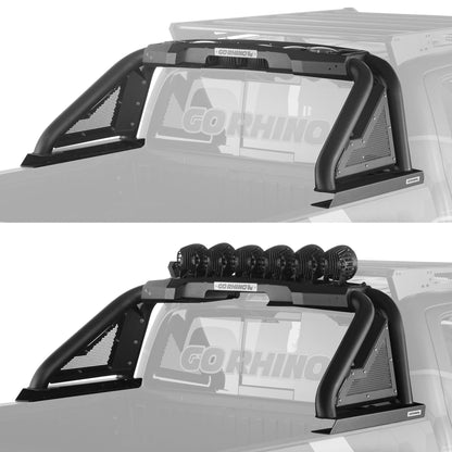 GO RHINO 911600T Go Rhino Sport Bar 2.0 w/Power Actuated Retractable Light Mount | Mild Steel, Textured Black | 911600T | Fits 2015-2024 Ford F-150 & Other Full Size Trucks (See Description)