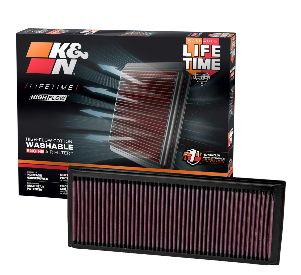 K&N FILTER 33-2181 K&N High-Flow Original Lifetime Engine Air Filter: Increase Power: Premium, Washable: Compatible with 1999-2012 MERECEDES BENZ: (See Product Description for Select Models) 33-2181