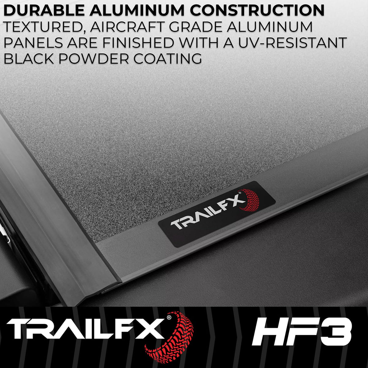 TRAILFX TFX8011 TrailFX Hard Tri-Fold Truck Bed Tonneau Cover Fits 2019-2025 Ram 1500 6.5 Foot Bed No RamBox Gloss Black Aluminum Low Profile Lockable 3-Panel Folding Design TrailFX TFX8011 HF3