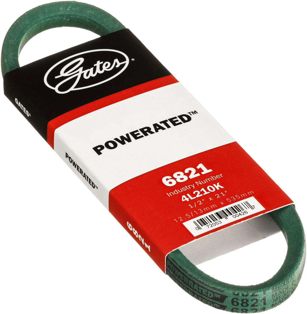 Gates 6821 PoweRated FHP Medium Horse-Power V-Belt Black