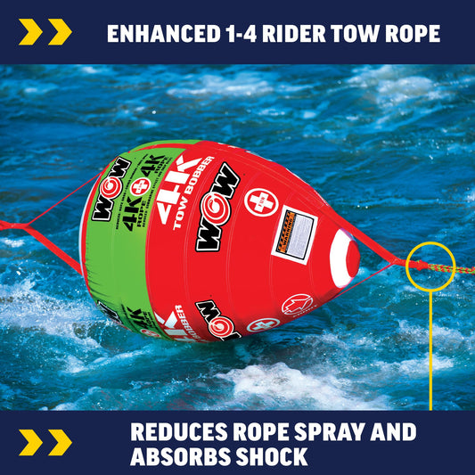WOW SPORTS 15-3000 Wow Sports 4K Tow Rope with Bobber - 60 ft - Floating Buoy Indicator