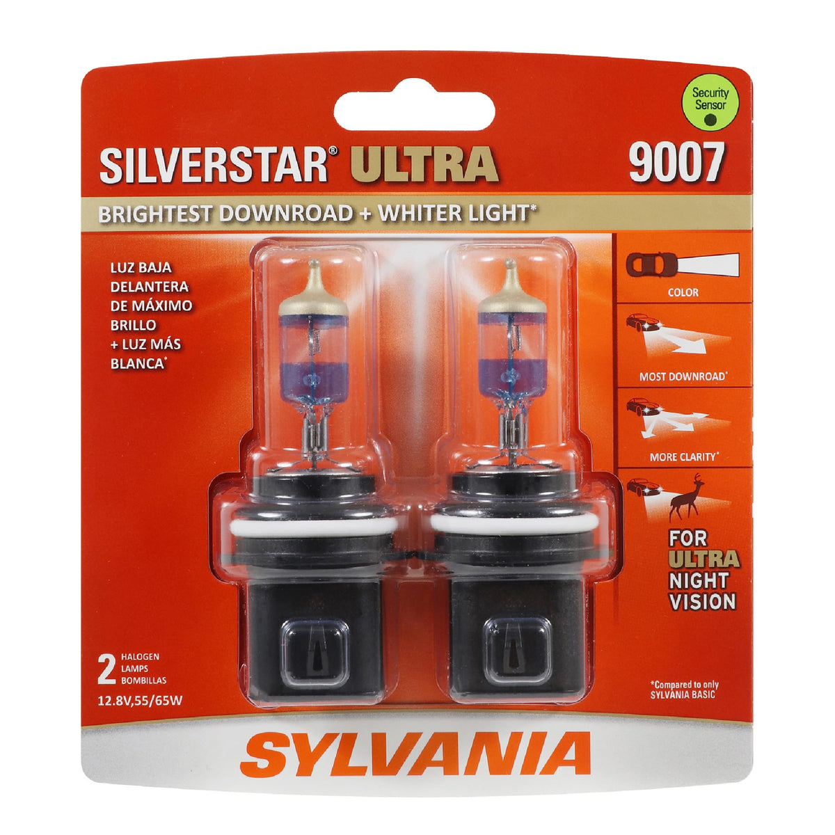 SYLVANIA 35618 SYLVANIA 9007 SilverStar Ultra Halogen Headlight Bulb, 2 Bulbs