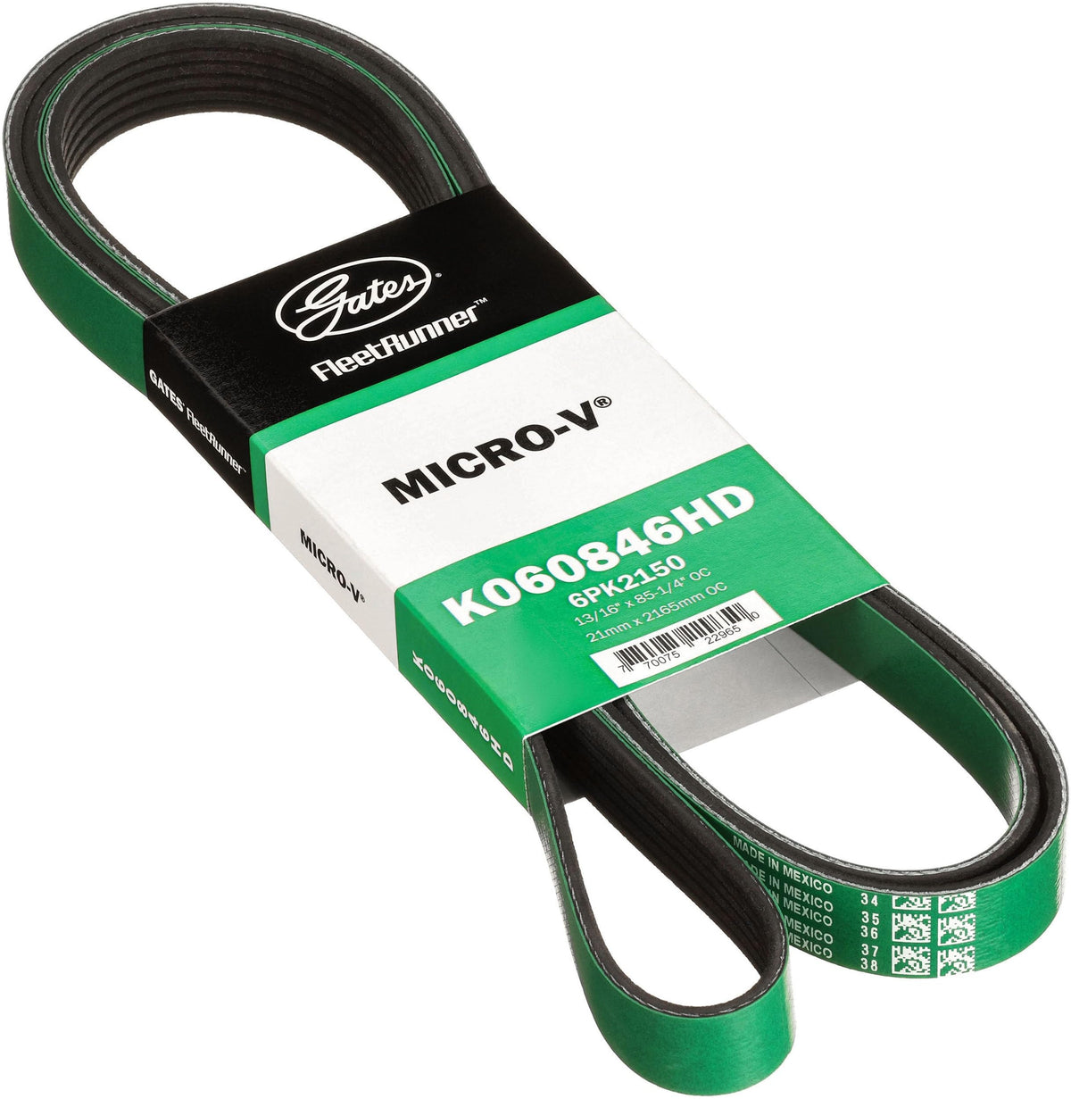 Gates K060846HD FleetRunner Micro-V Serpentine Drive Belt