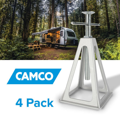 CAMCO 44560 Camco Aluminum Stack Jacks — Stabilize & Position Your RV, Trailer Or Camper —Supports Up to 6,000 lb — Extends 11" - 17" — Pack of 4 (44560)