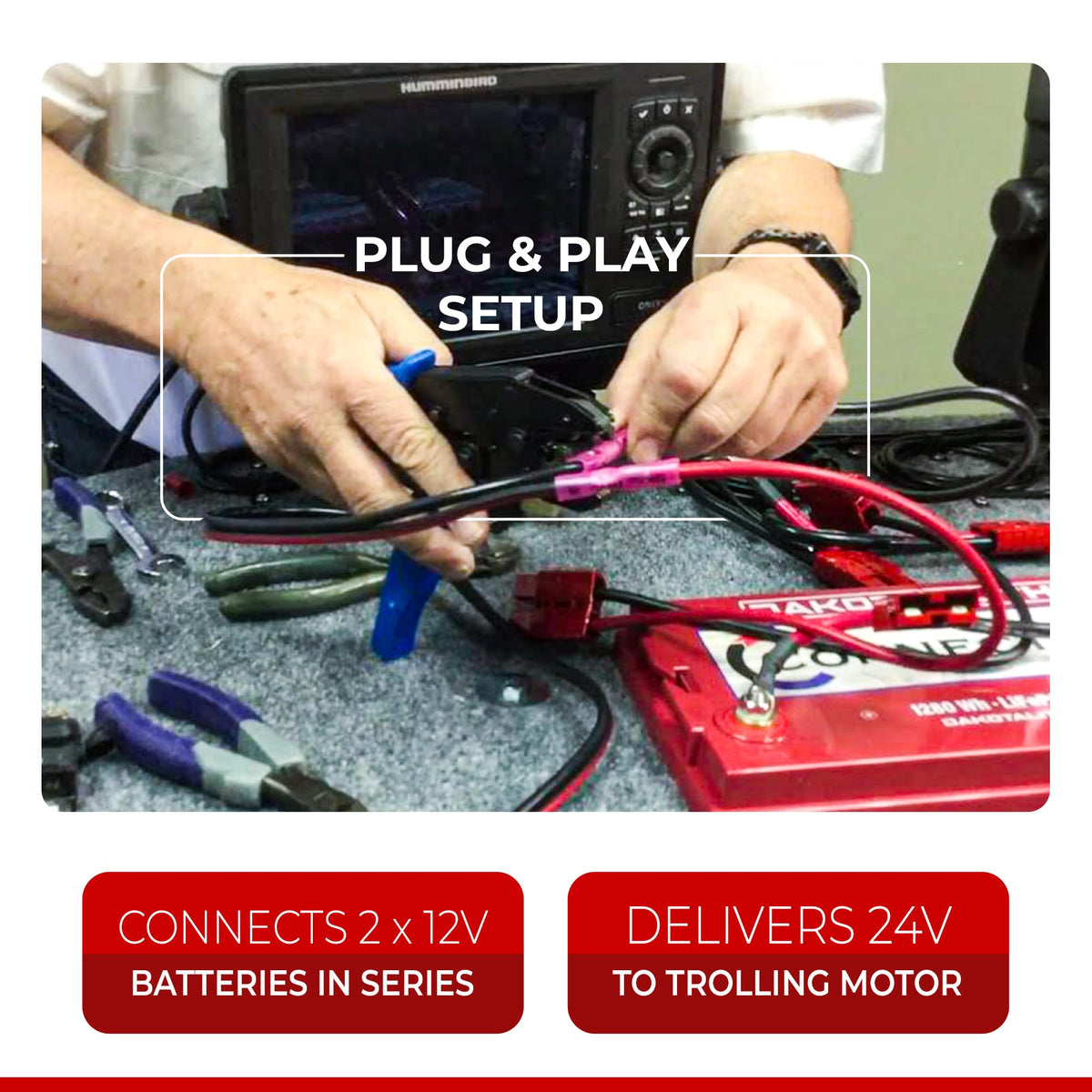 CONNECT EASE RCE24VBK Connect-Ease RCE24VBK 24-Volt Trolling Motor Connection Kit with Out On-Board Charging