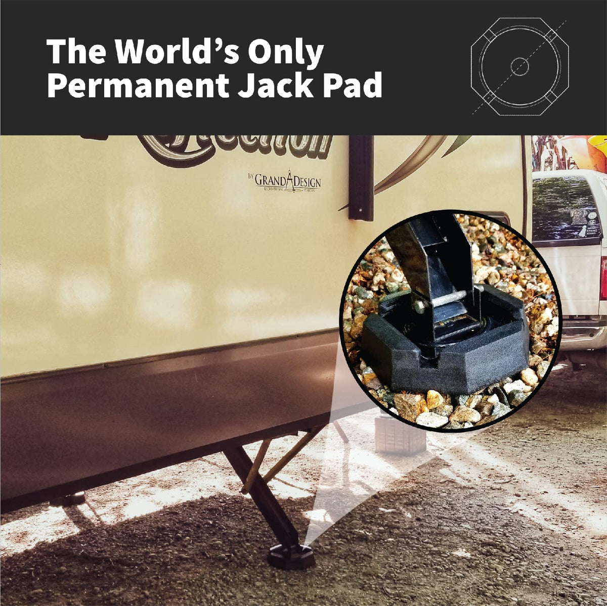 SNAPPAD XTRSQSP4 SnapPad Xtra RV Leveling Pads - Permanent Jack Stabilizers for RVs - 6" Square Leveling Jack Pads for LCI Leveling System - Heavy Duty Replacement for Blocks - Made in The USA (Square 6 4-Pack)