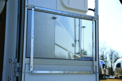CAMCO 43980 Camco 43980 Aluminum Screen Door Standard Mesh Grille - Protects Your RV's Screen Door, Anodized Aluminum Will Not Corrode