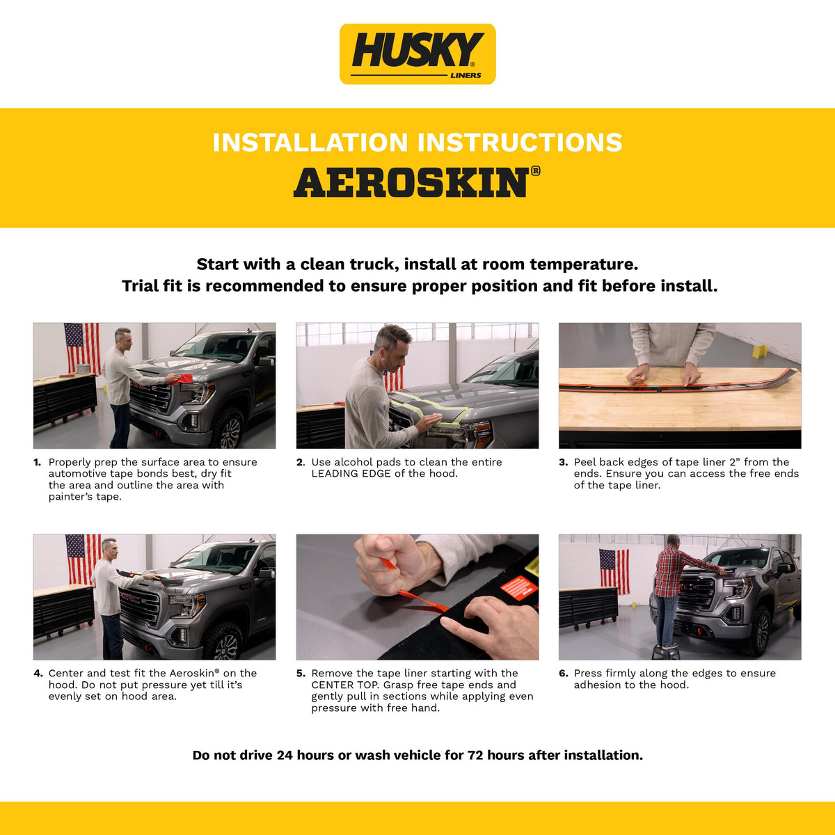 Husky Liners 2877135 Husky Liners Aeroskin Hood Protector – Fits 2017-2022 Ford F-250, F-350, F-450, F-550 Super Duty – Low Profile Deflector/Bug Shield - 1 pc., Matte Black – 2877135