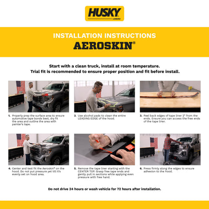 Husky Liners 2877135 Husky Liners Aeroskin Hood Protector – Fits 2017-2022 Ford F-250, F-350, F-450, F-550 Super Duty – Low Profile Deflector/Bug Shield - 1 pc., Matte Black – 2877135