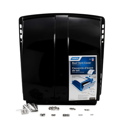 CAMCO 40443 Camco Standard Roof Vent Cover, Opens for Easy Cleaning, Aerodynamic Design, Easily Mounts to RV with Included Hardware-Black (40443)