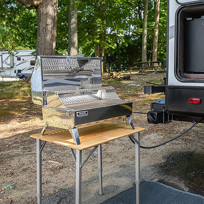 CAMCO 51895 Camco Bamboo Folding Camping Table with Aluminum Legs - Natural Bamboo Top Measures 25 ½ x 19 ¾-inches & Supports Up to 85lbs - Lightweight for Added Portability & Includes Storage Bag (51895)
