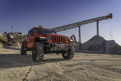 RUGGED RIDGE 11549.42 Rugged Ridge Venator Bumper, Front for Jeep Wrangler/Gladiator | Full Width w/Winch Tray, Steel, Black | 11549.42 | Fits 2018-2025 Jeep Wrangler JL; 2020-2025 Jeep Gladiator JT