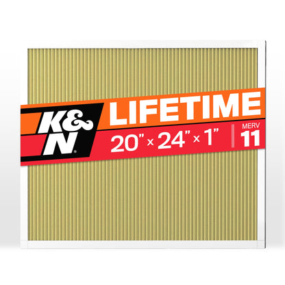 K&N FILTER HVC-12024 K&N 20x24x1 HVAC Furnace Air Filter, Lasts a Lifetime, Washable, Merv 11, the Last HVAC Filter You Will Ever Buy, Breathe Safely at Home or in the Office , HVC-12024,1 Count (Pack of 1)