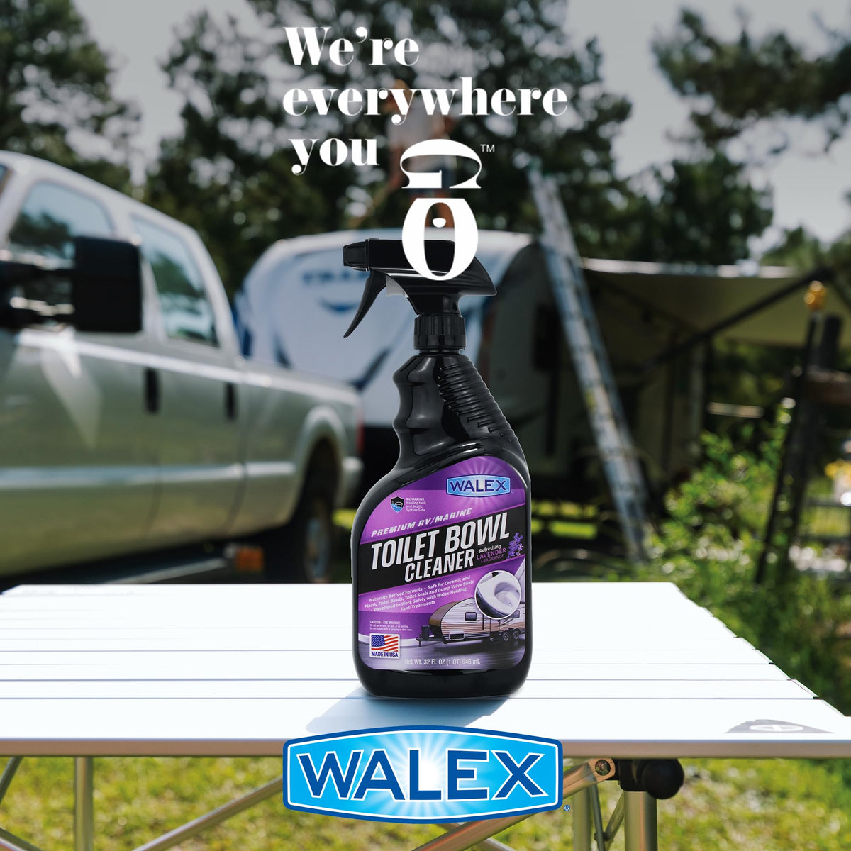 WALEX WALTB32 Walex Premium RV/Marine Toilet Bowl Cleaner - Naturally Derived Formula, Safe Plastic & Ceramic Toilets, Powerful Cleaning for Stains & Deposits, Septic Safe, Refreshing Lavender Fragrance, 32 oz