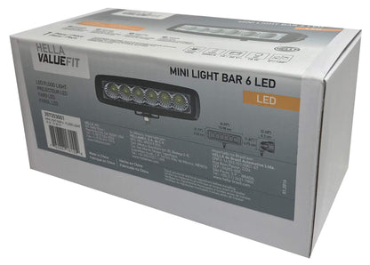 Hella 357203001 ValueFit Mini Light Bar (6 LED, Flood Beam