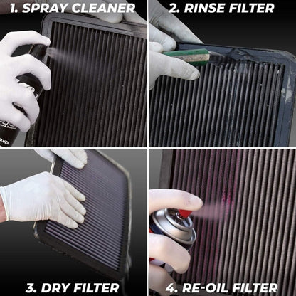 K&N FILTER 99-5000 K&N Air Filter Cleaning Kit: Aerosol Filter Cleaner and Oil Kit; Restores Engine Air Filter Performance; Service Kit-99-5000, Multi