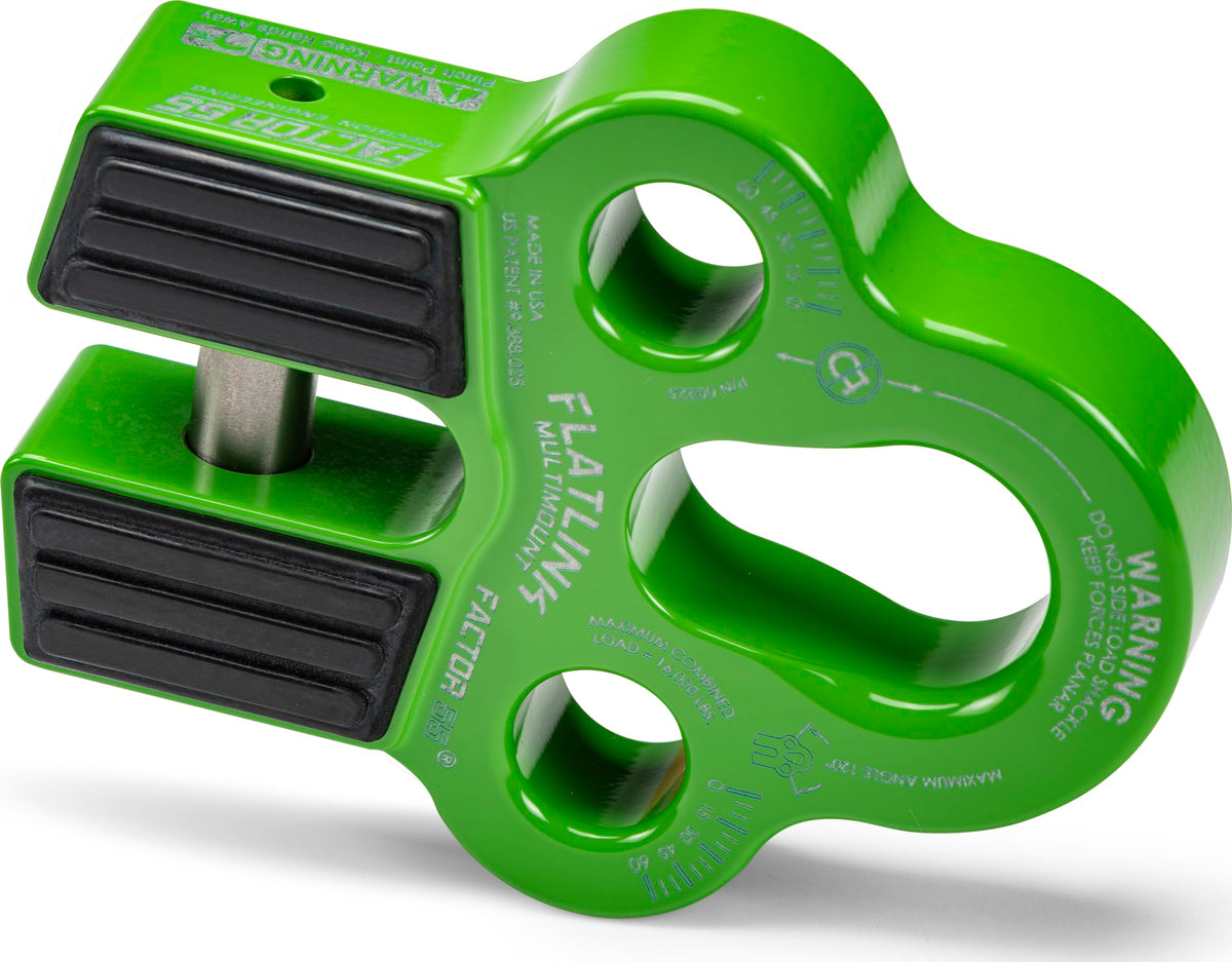 FACTOR 55 00225-08 Factor 55 Flatlink Multi-Mount Winch Cable Shackle Mount, Designed for Steel Cables and Synthetic Winch Ropes with Load Capacity: 16,000 lbs - Green
